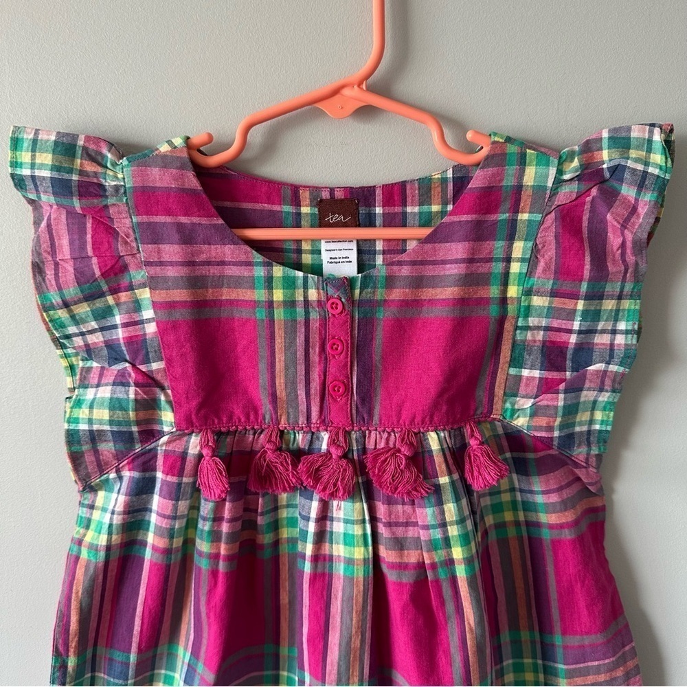TEA COLLECTION Lucknow Plaid Tunic Dress - Orchid Girls 4 - Picture 2 of 9